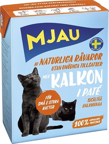 Mjau влажный корм для кошек мясной паштет с индейкой