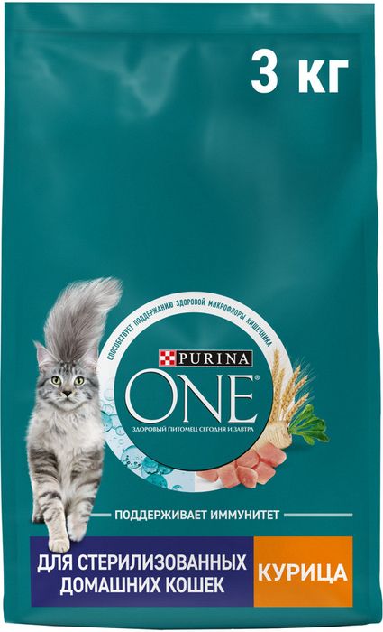 Сухой корм Purina ONE® полнорационный для стерилизованных домашних кошек, с высоким содержанием курицы