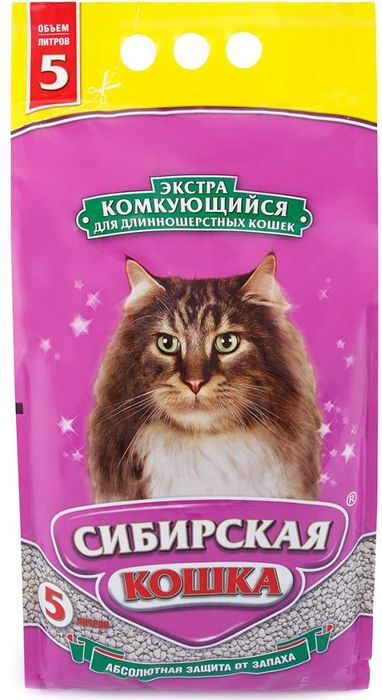 Сибирская Кошка Экстра комкующийся глиняный наполнитель для кошачьих туалетов