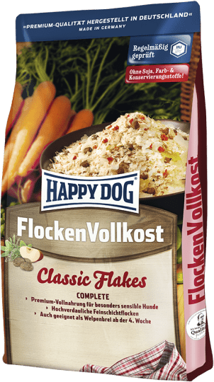 Happy Dog смесь хлопьев и мясных гранул для взрослых собак всех пород, чувствительное пищеварение