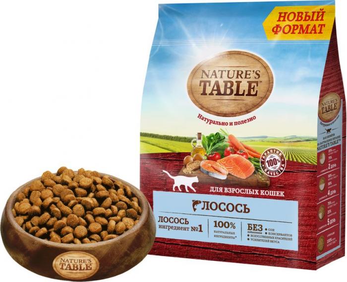 Nature`s Table корм для взрослых кошек всех пород, лосось
