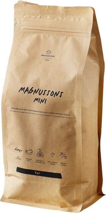 Magnussons Mini запечённый корм для собак малых пород, говядина, рис, лен