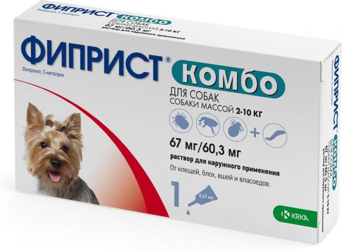 KRKA Селафорт капли от внешних и внутренних паразитов для собак малых и средних пород, 60 мг
