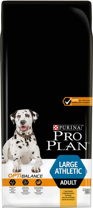 Pro Plan корм для крупных и взрослых собак атлетического телосложения, курица и рис
