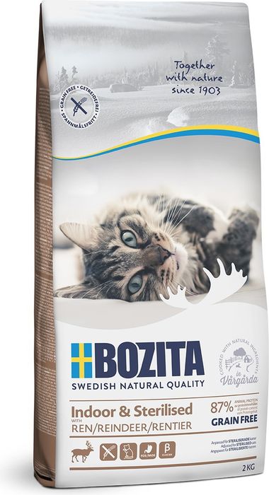 Bozita корм для стерилизованных малоподвижных кошек всех пород, беззерновой, оленина