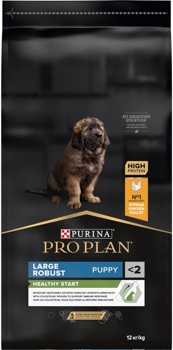 Сухой корм Pro Plan® Healthy Start для щенков крупных пород с мощным телосложением, с высоким содержанием курицы