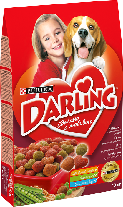 Дарлинг Darling корм для взрослых собак всех пород, мясо с овощами
