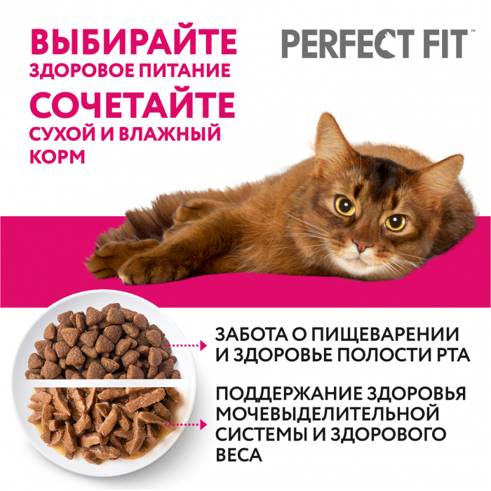 Perfect Fit Здоровье почек корм для взрослых кошек, с лососем