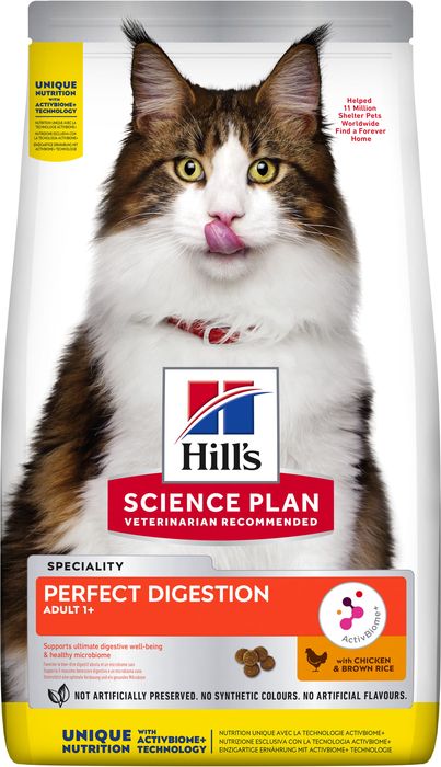 Hill\'s Perfect Digestion корм для кошек, для здоровья пищеварения, с курицей и коричневым рисом