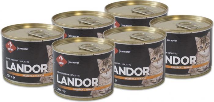 Landor влажный корм для котят, индейка с тыквой