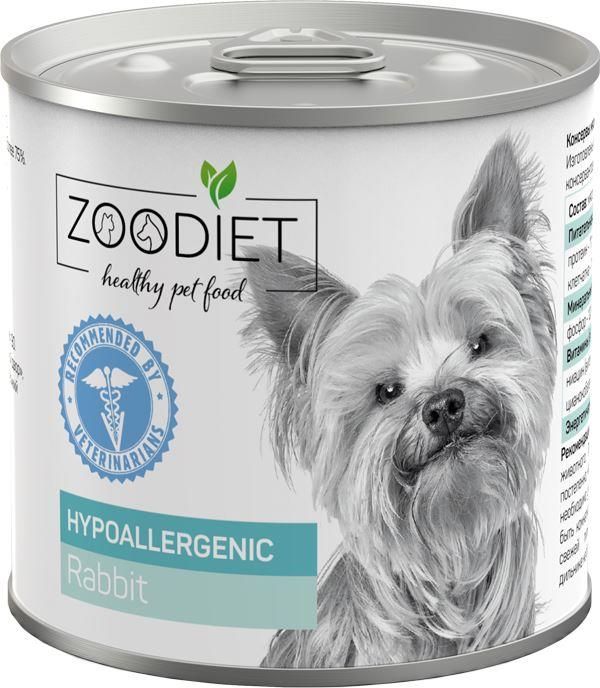 Zoodiet Hypoallergenic влажный корм для собак, склонных к аллергии, кролик