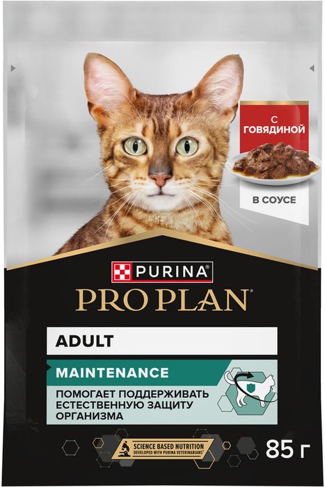 Влажный корм Pro Plan® Maintenance для взрослых кошек, с говядиной в соусе