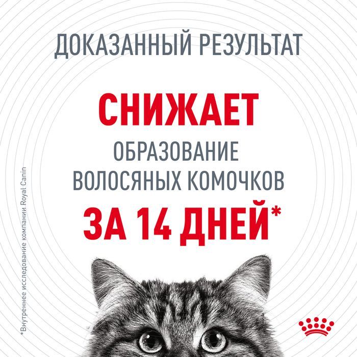 Royal Canin корм для взрослых кошек всех пород, вывод волосяных комочков