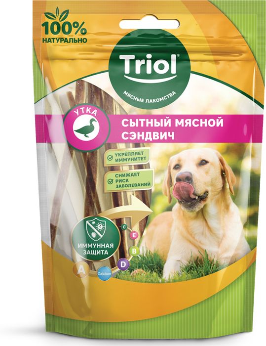 Triol лакомство для взрослых собак всех пород, сэндвич из утки