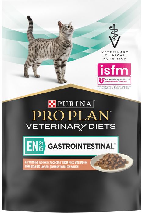 Влажный корм для котят и взрослых кошек диетический Pro Plan® Veterinary Diets EN ST/OX Gastrointestinal при расстройствах пищеварения, с лососем, в соусе, Пауч