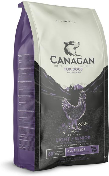 Canagan корм для пожилых собак всех пород, беззерновой, контроль веса, цыпленок