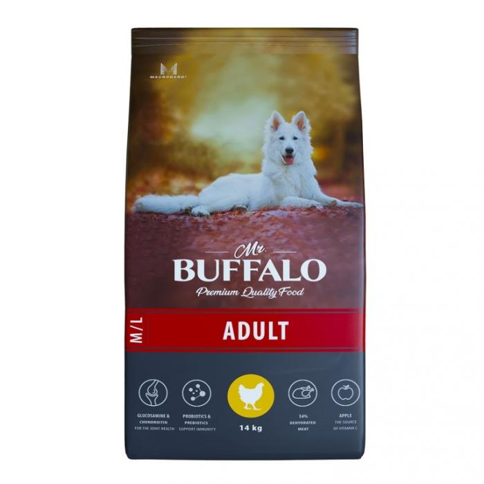 Mr.Buffalo сухой корм для взрослых собак средних и крупных пород, курица