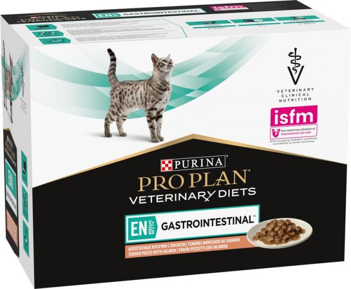 Влажный корм для котят и взрослых кошек диетический Pro Plan® Veterinary Diets EN ST/OX Gastrointestinal при расстройствах пищеварения, с лососем, в соусе, Пауч