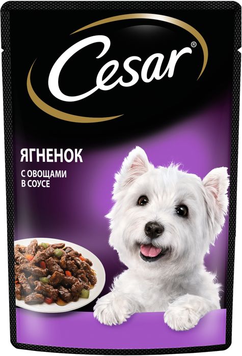 Cesar влажный корм для собак с ягненком и овощами