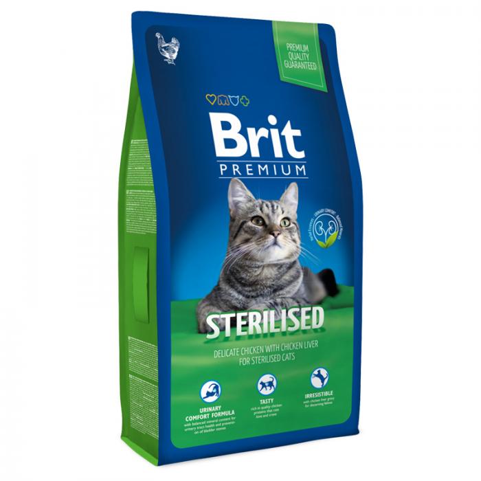 Brit New Premium Sterilised сухой корм для стерилизованных кошек с курицей и куриной печенью