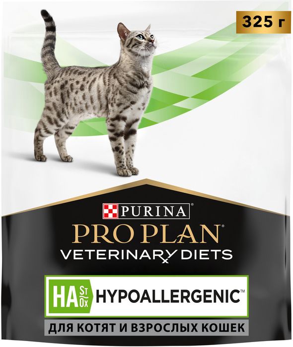 Сухой корм для котят и взрослых кошек диетический Pro Plan® Veterinary Diets HA ST/OX Hypoallergenic при пищевой непереносимости, Пакет