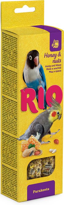 РИО Rio лакомство палочки с медом и орехами для средних попугаев