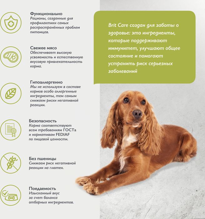 Brit Care Dog Adult M Healthy Skin&Shiny Coat корм для собак средних пород, лосось и индейка