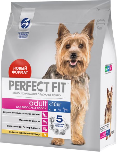 Perfect Fit корм для взрослых собак малых и миниатюрных пород, курица