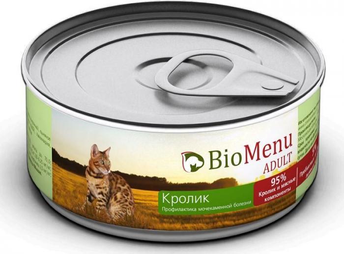 BioMenu влажный корм для взрослых кошек всех пород, с кроликом