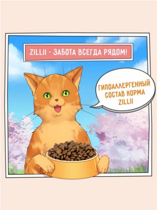 Zillii Skin & Coat Care корм для кошек в целях поддержания здоровья кожи и шерсти, индейка с ягненком