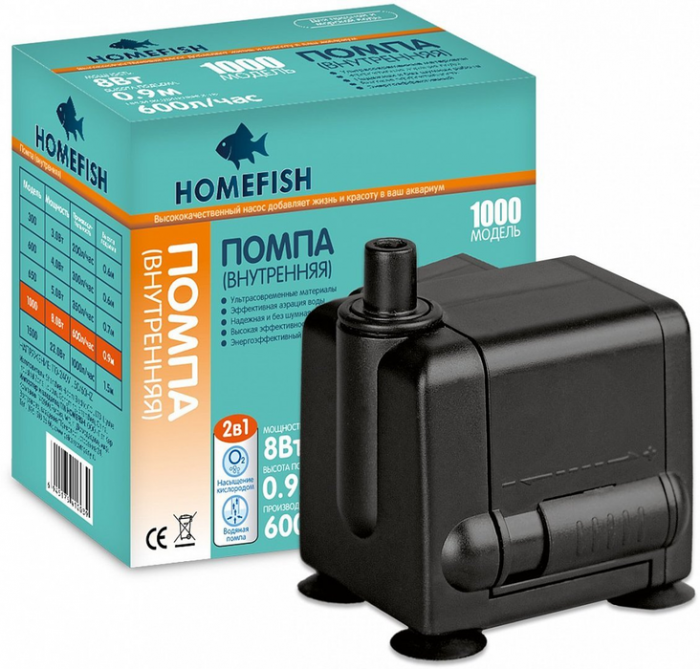 Homefish 1000 помпа для аквариума до 80 л