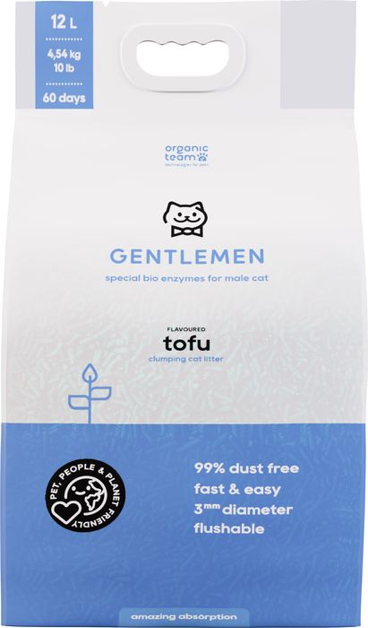 Organic team Tofu Gentlemen комкующийся наполнитель для кошачьего туалета, для джентльменов