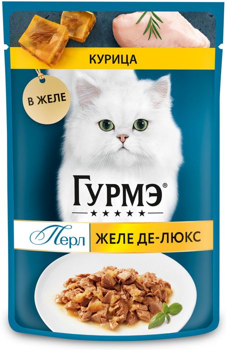 Влажный корм Гурмэ Желе Де-Люкс для кошек, с курицей в роскошном желе