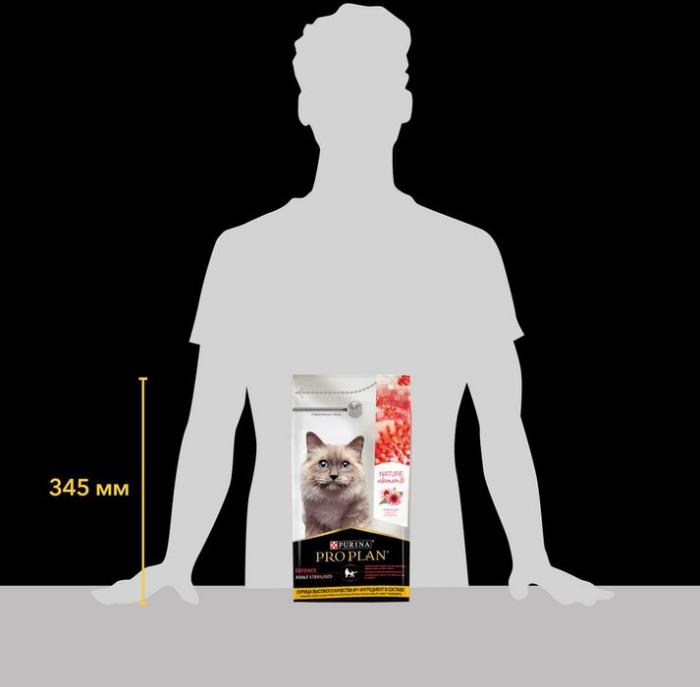 Сухой корм Pro Plan® Nature Elements для взрослых стерилизованных кошек и кастрированных котов, с высоким содержанием курицы