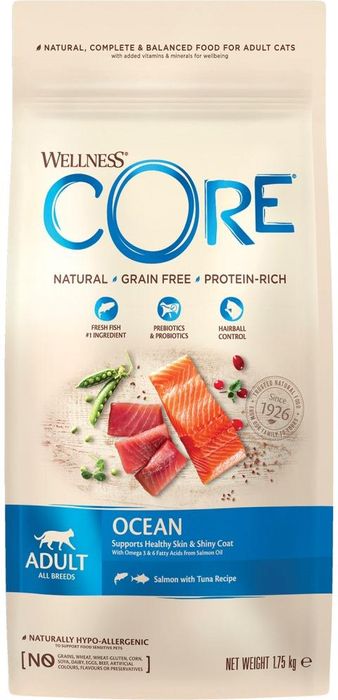 Wellness CORE корм для взрослых кошек с лососем и тунцом