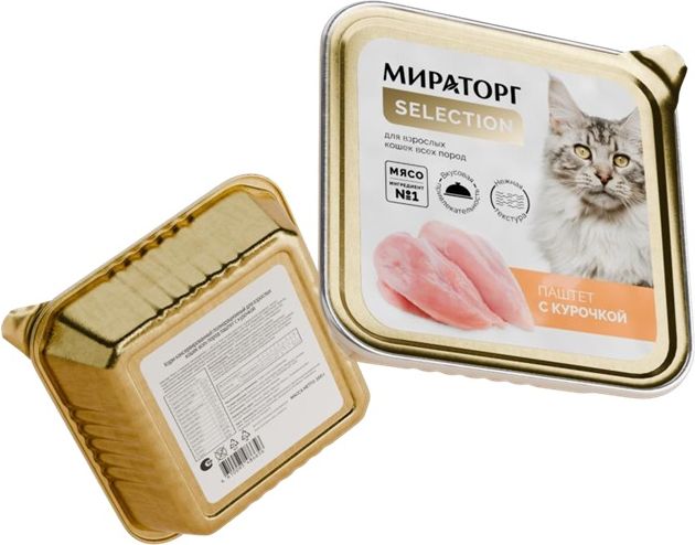 Мираторг Selection влажный корм для кошек, паштет с курочкой