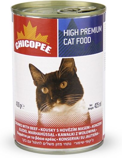 Chicopee влажный корм для кошек всех пород, с кусочками говядины в соусе