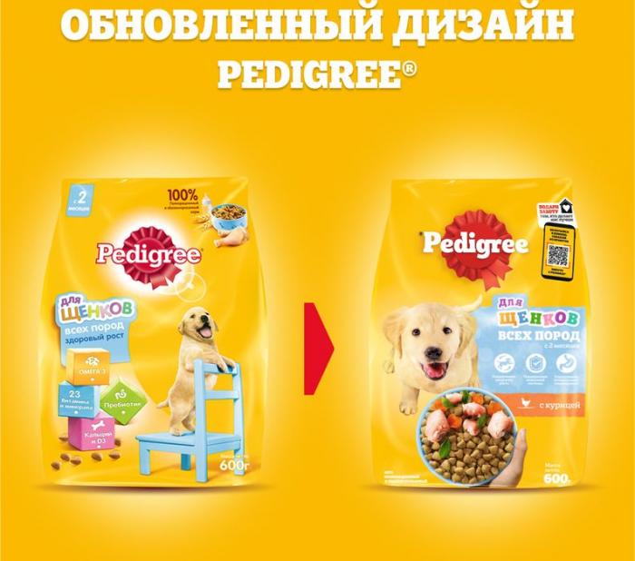Pedigree корм для щенков всех пород, курица