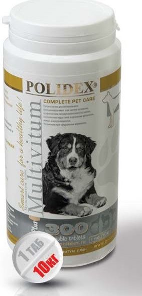 Polidex Multivitum Plus кормовая добавка для собак крупных пород, поливитаминно-минеральный комплекс
