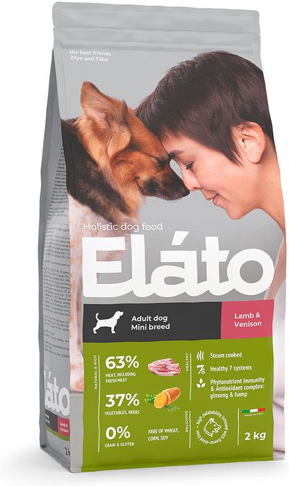 Elato Holistic корм для взрослых собак малых пород, с ягненком и олениной