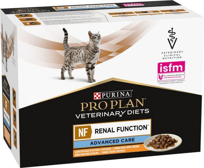 Влажный корм для кошек диетический Pro Plan® Veterinary Diets NF Renal Function Advanced care (Поздняя стадия) при поздней стадии почечной недостаточности с курицей в соусе, Пауч