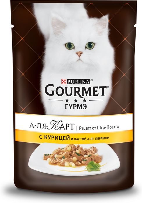 Gourmet A La Carte влажный корм для взрослых кошек всех пород, курица с макаронами