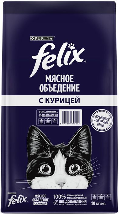 Сухой корм Felix® Мясное объедение для взрослых кошек, с курицей