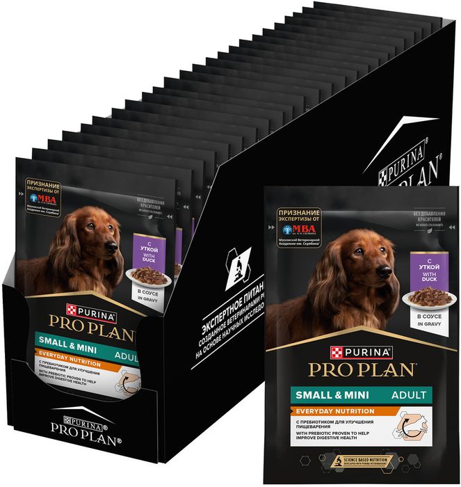 Влажный корм Pro Plan® для взрослых собак мелких и карликовых пород, с уткой в соусе
