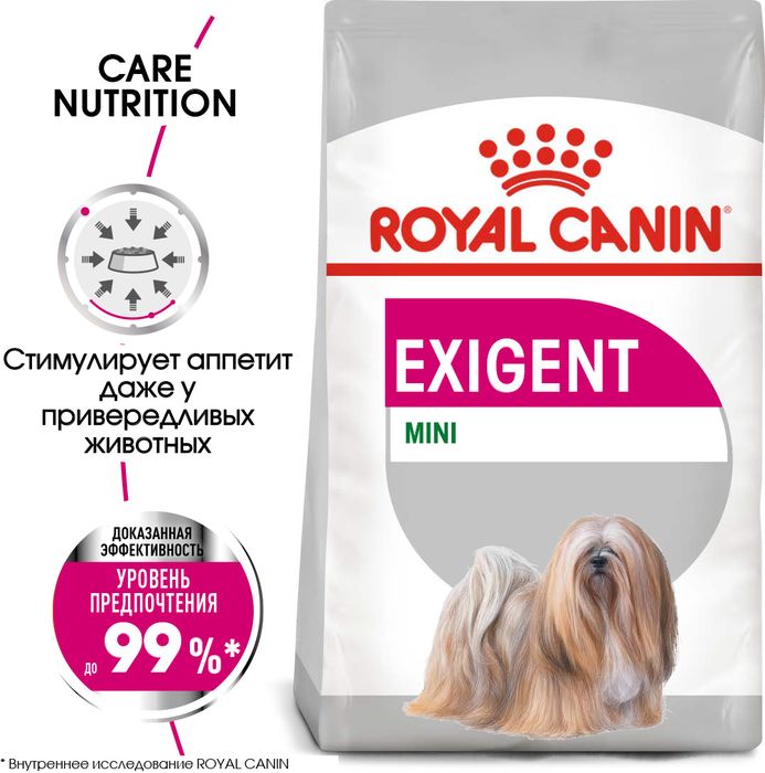 Royal Canin Mini Exigent сухой корм для собак мелких пород привередливых в питании с 10 месяцев до 8 лет