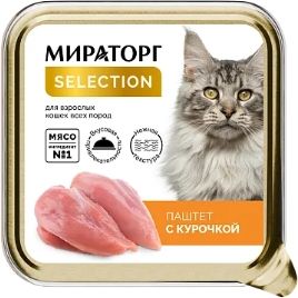 Мираторг Selection влажный корм для кошек, паштет с курочкой
