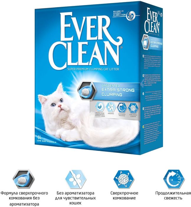 Ever Clean Extra Strong Unscented комкующийся наполнитель без аромата