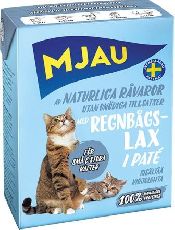 Mjau влажный корм для кошек мясной паштет с радужной форелью