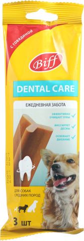 Titbit Dental Care лакомство для собак средних пород, жевательный снек с говядиной