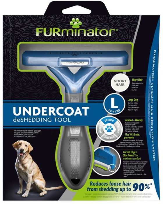 FURminator L фурминатор для собак крупных пород, с короткой шерстью